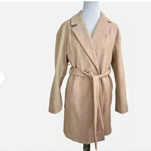 Primark Oversize Beige / Tan Belted Women's Coat US 6